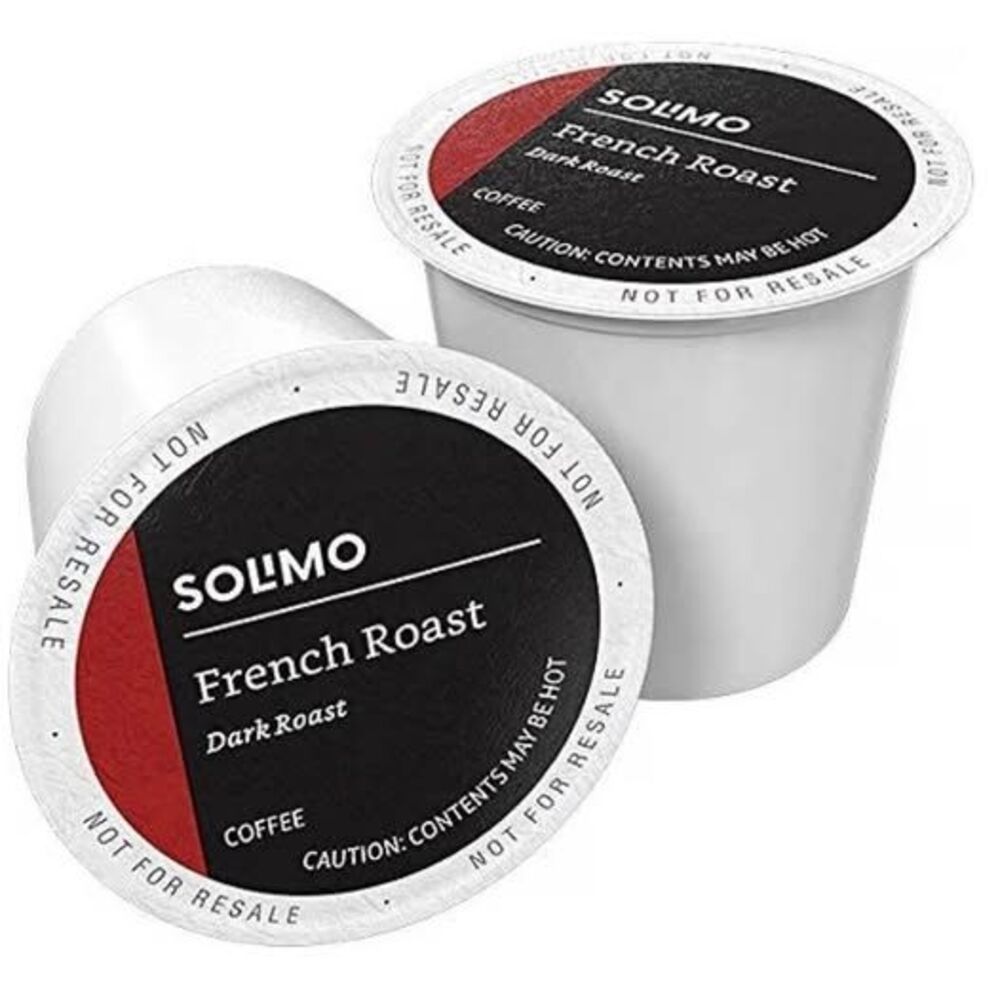 Solimo Dark Roast Coffee Pods, French Roast, Compatible Keurig 2.0 K-Cup Brewers